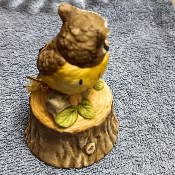 Lefton Vintage Porcelain Great Horned Owl Bell Figurine. Hand Painted. - Picture 4 of 5
